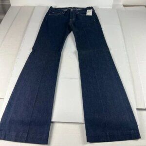 7 For All Mankind Jeans Women's 28 Long Dojo Flare Boho Low Rise Dark Blue Denim